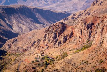 16 - Noravank Monastery perched among the cliffs in Vayots Dzor, Armenia - photo by Tom Allen