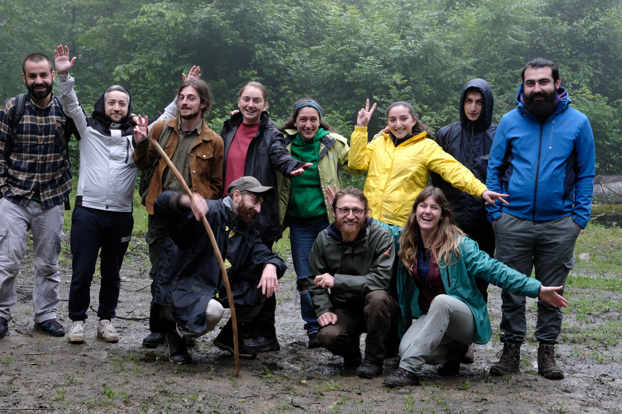 CCC staff and Georgian crew leaders at Wilderness First Responder training in Lagodekhi, Georgia, May 2023.