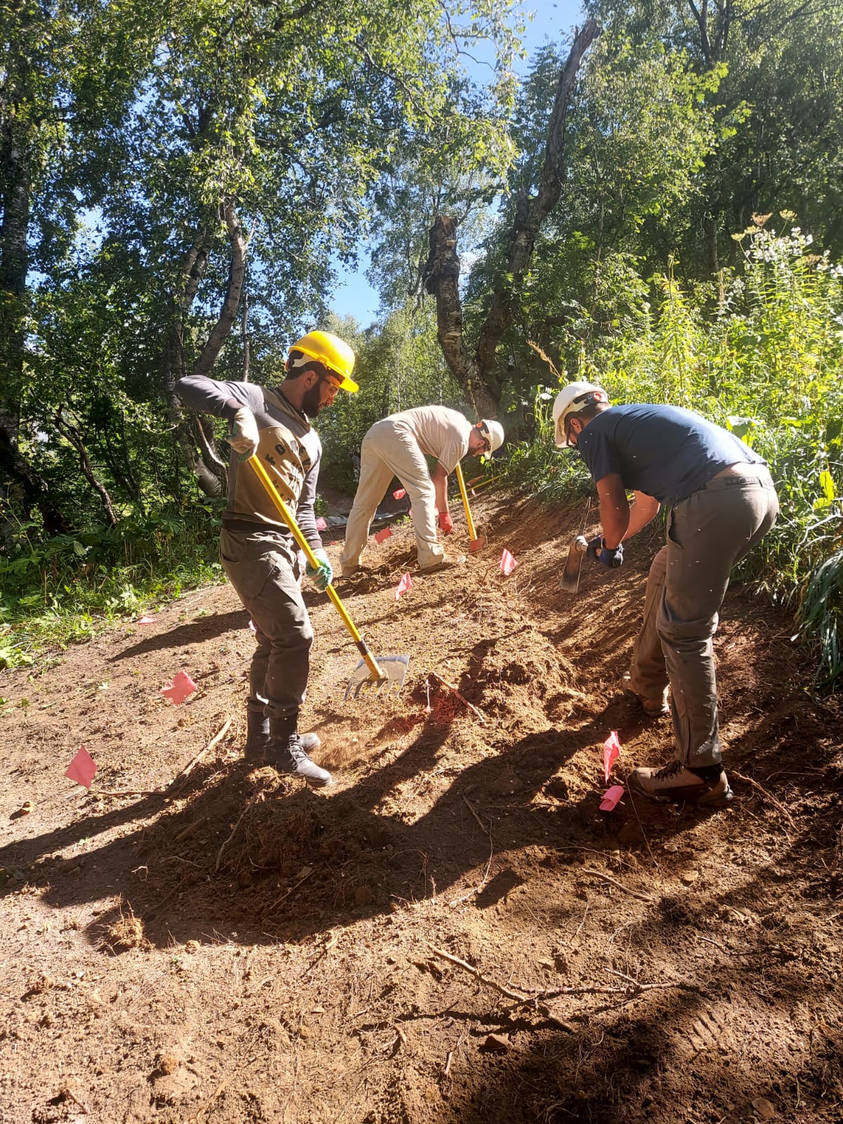 Building the trail in Zeskho, Georgia