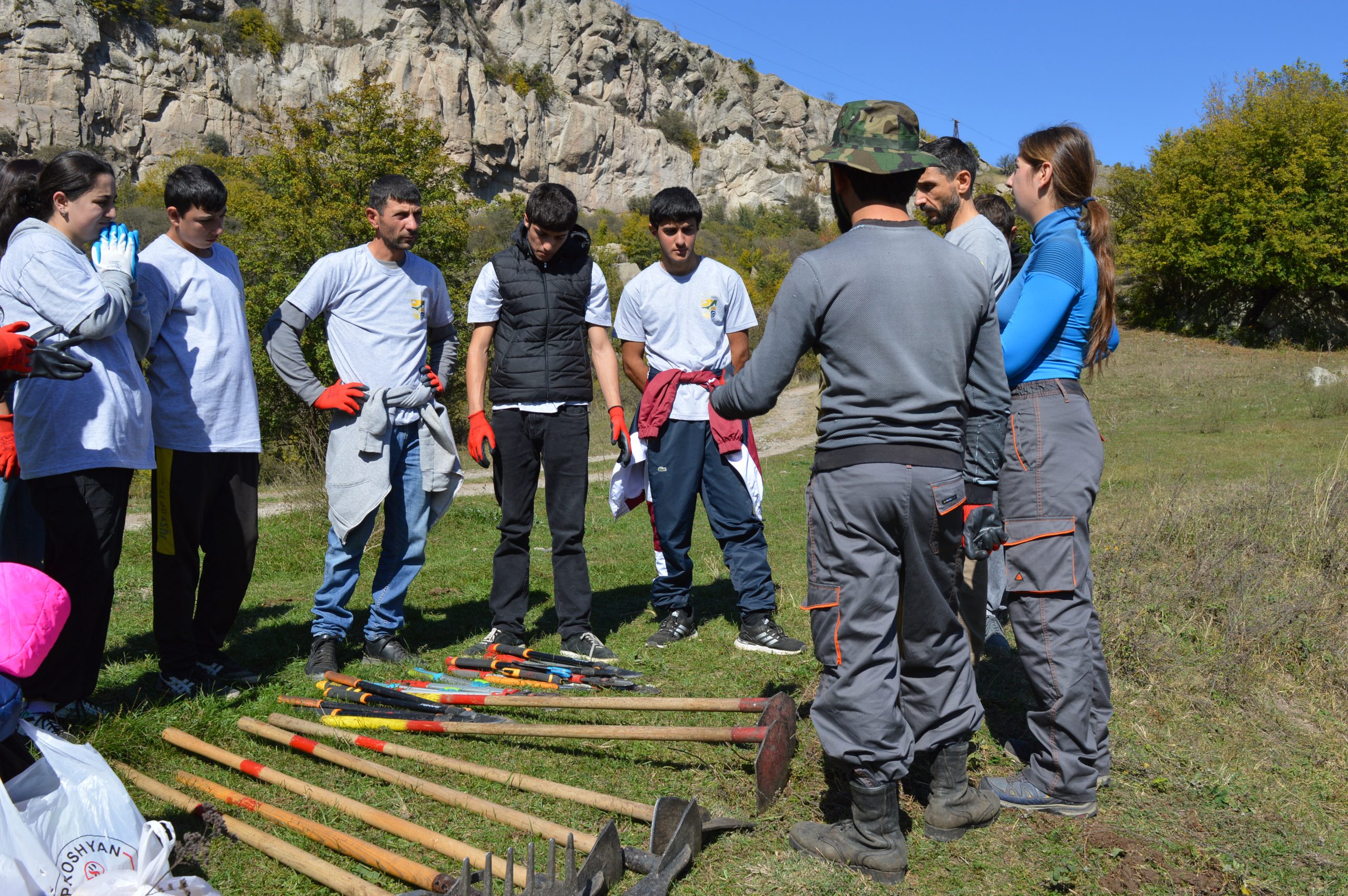 Learning how to use tools at Weekend Camp Vahagni, Armenia.