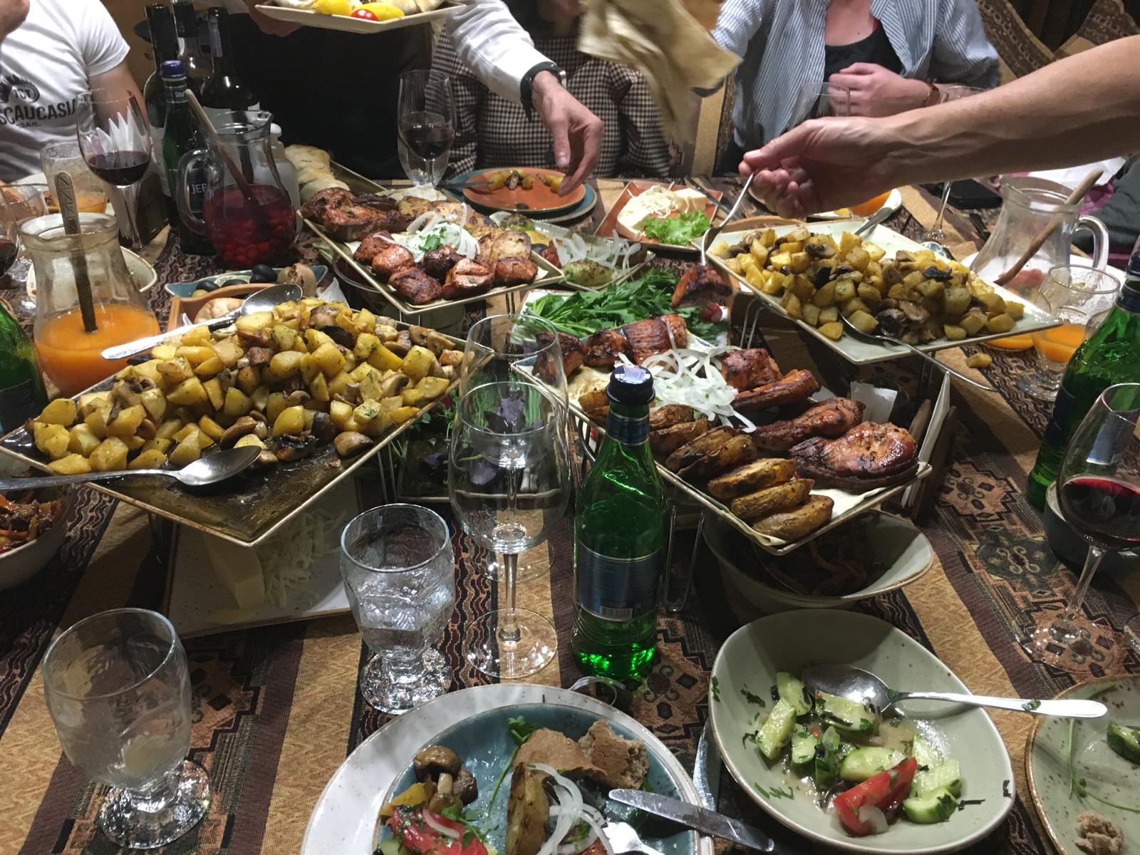 Post-hike barbecue feast.