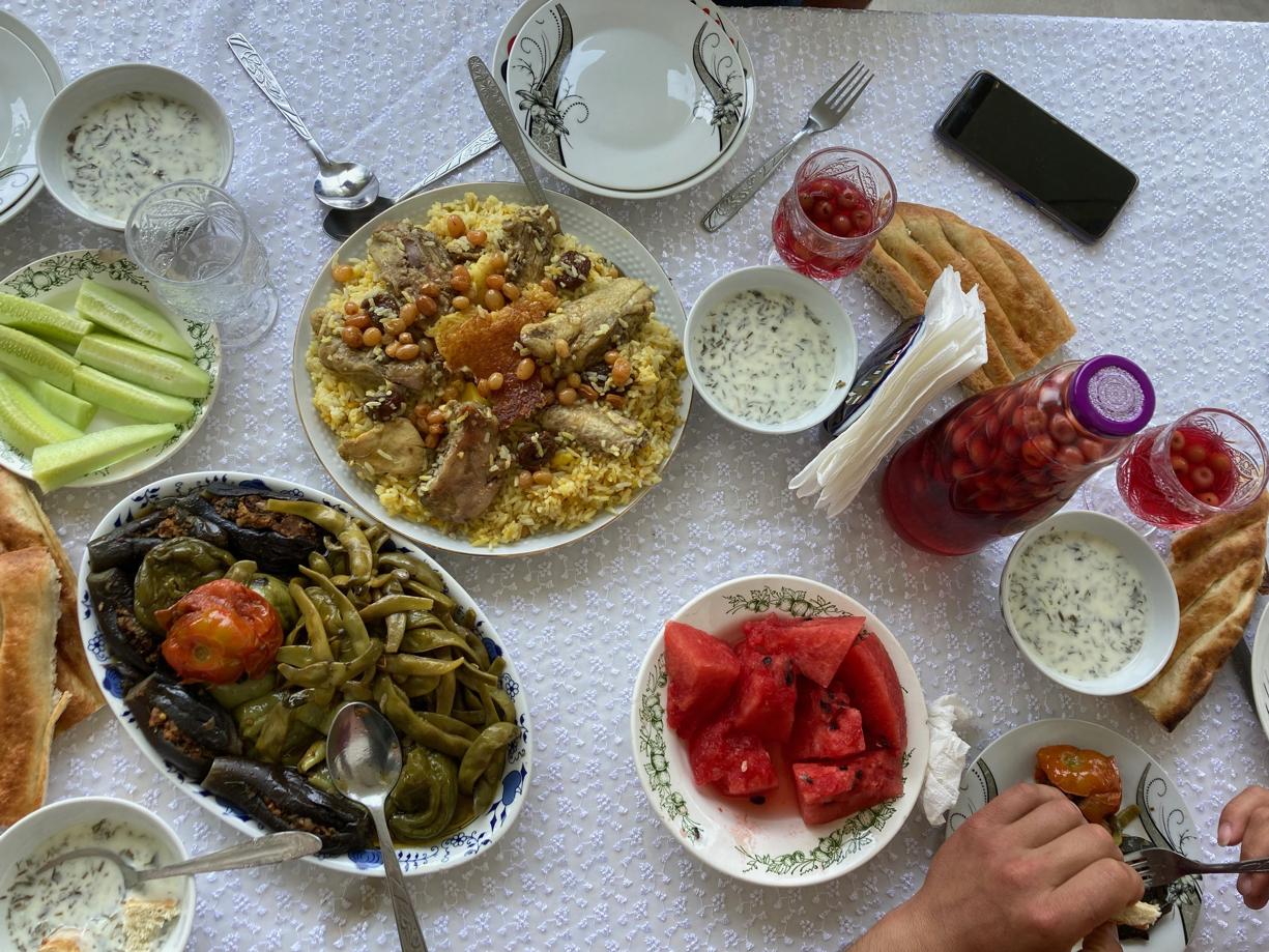 Typical Azeri meal.