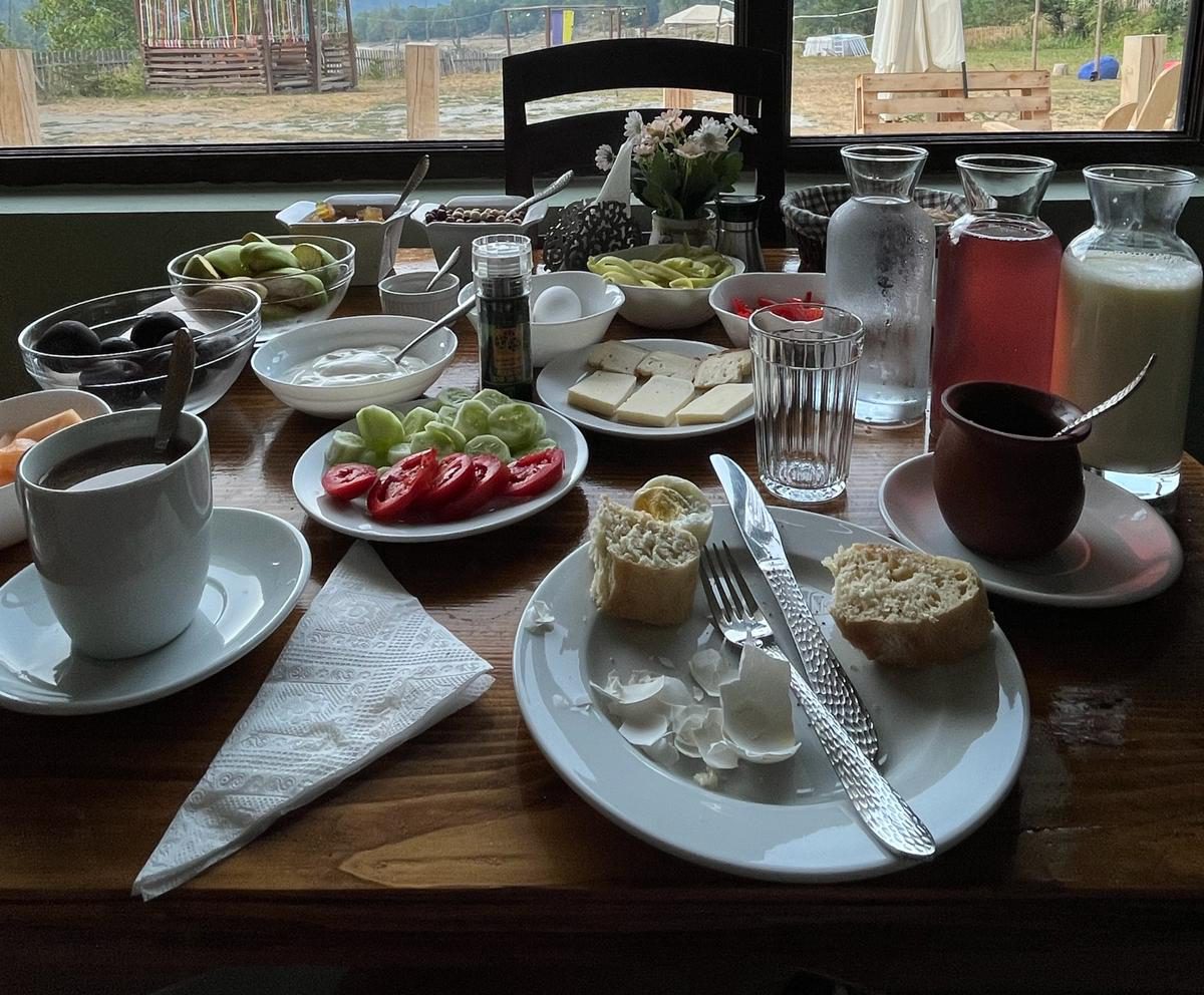 Guesthouse breakfast in Chuberi.
