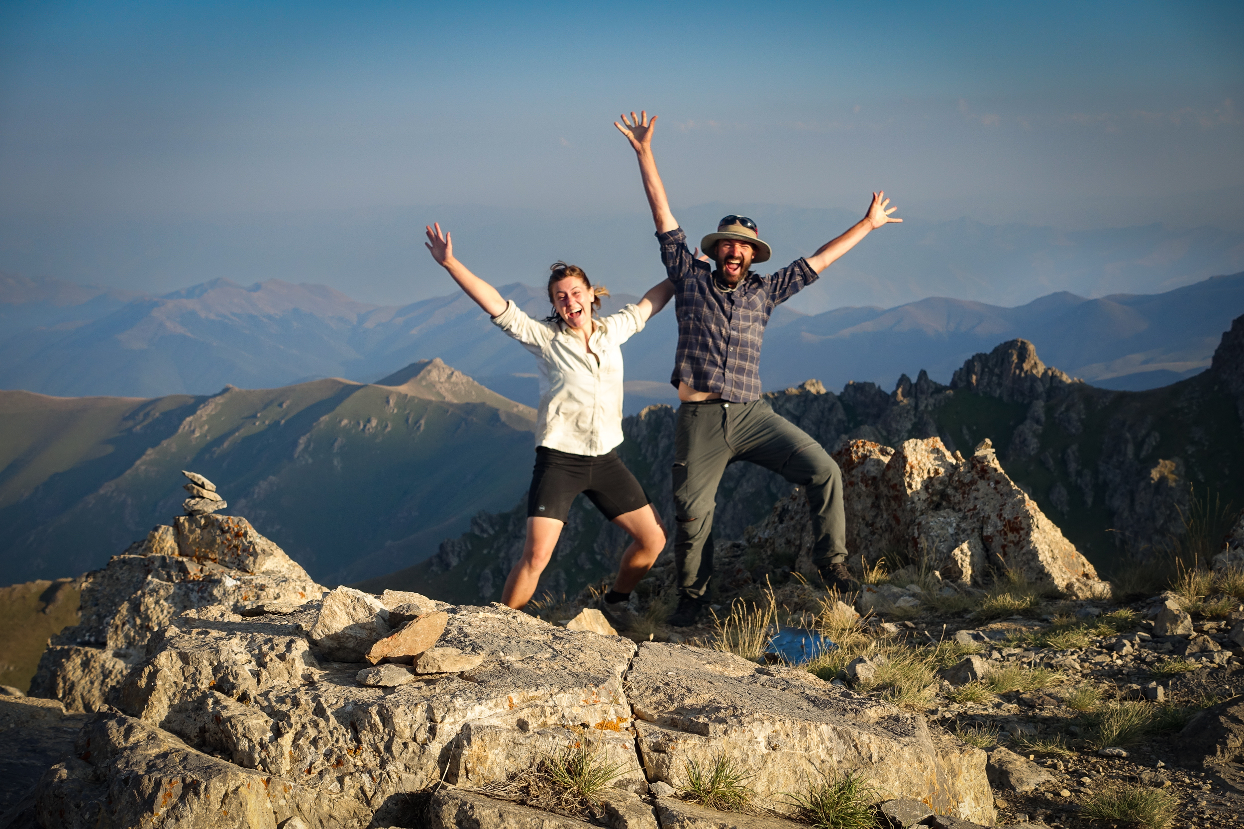 Meagan and Tom celebrating your support of the TCT on the summit of Khustup!