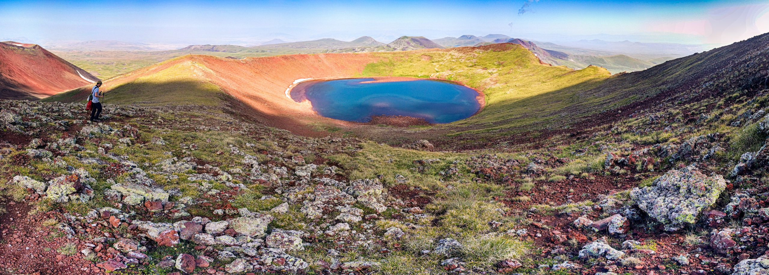 Azhdahak’s crater lake, as seen from the summit.