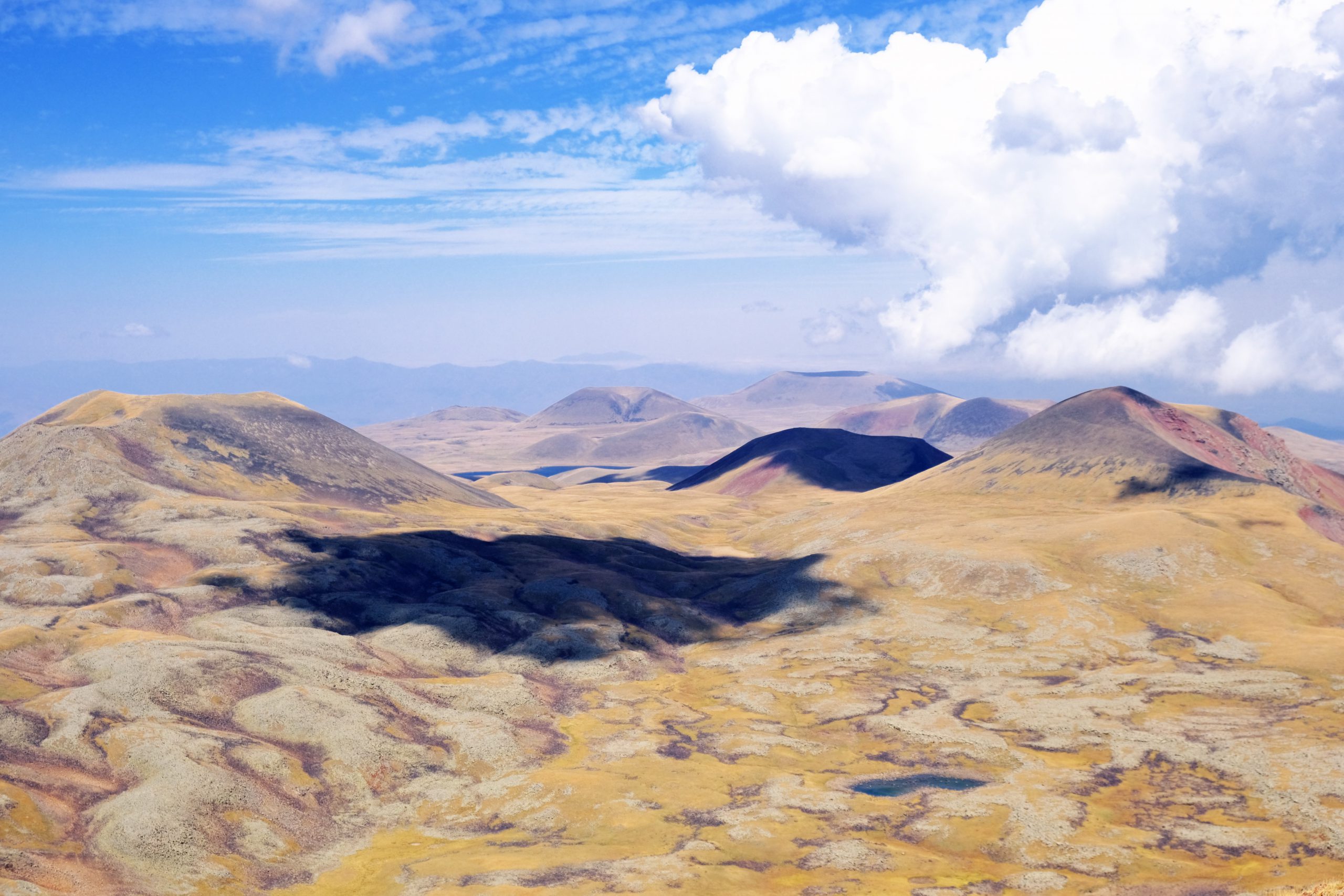 View from Mt. Azhdahak (3597 m), the highest point of the trek.